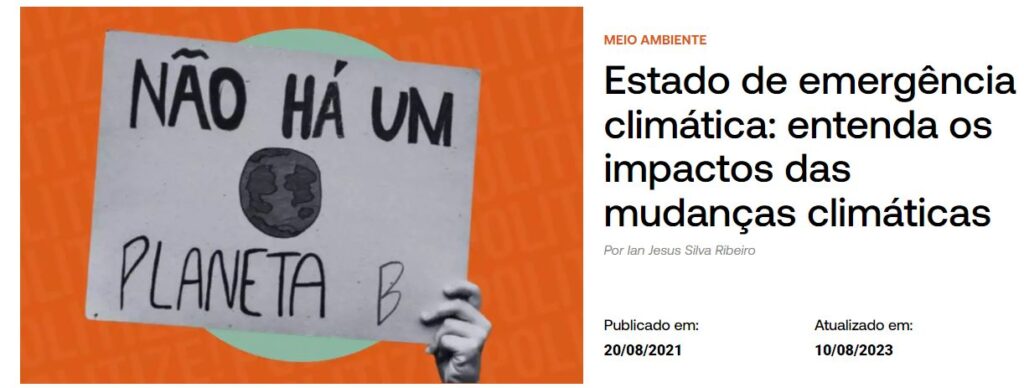 Estado de emergência climática: entenda os impactos das mudanças ...