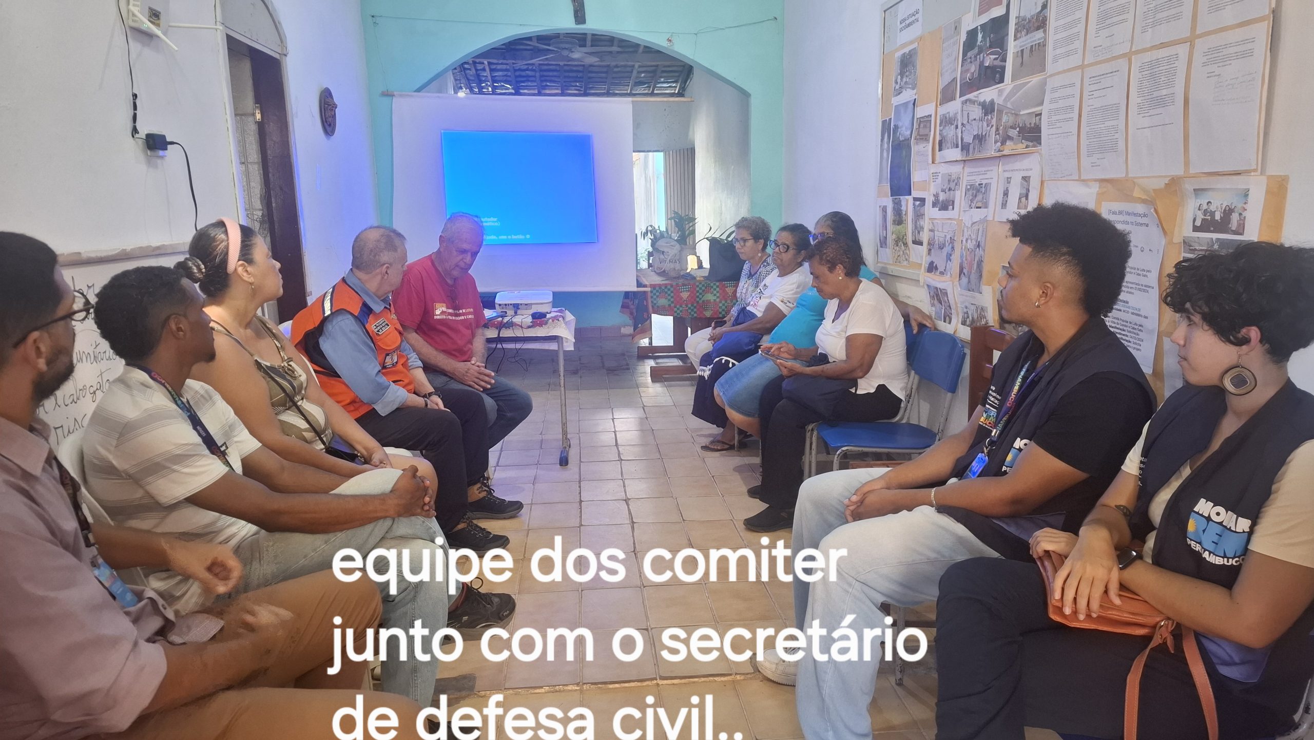 Reunião de apresentação do nosso plano de continência, com os órgãos público envolvidos.