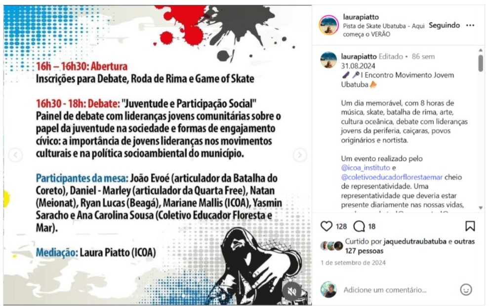 Atividade de reflexão crítica sobre problemas socioambientais com diversos coletivos parceiros do ICOA