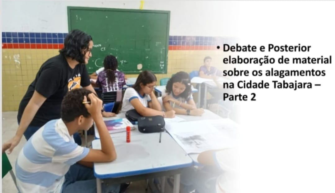 Estudantes e Professora: Produção de material sobre os alagamentos na comunidade