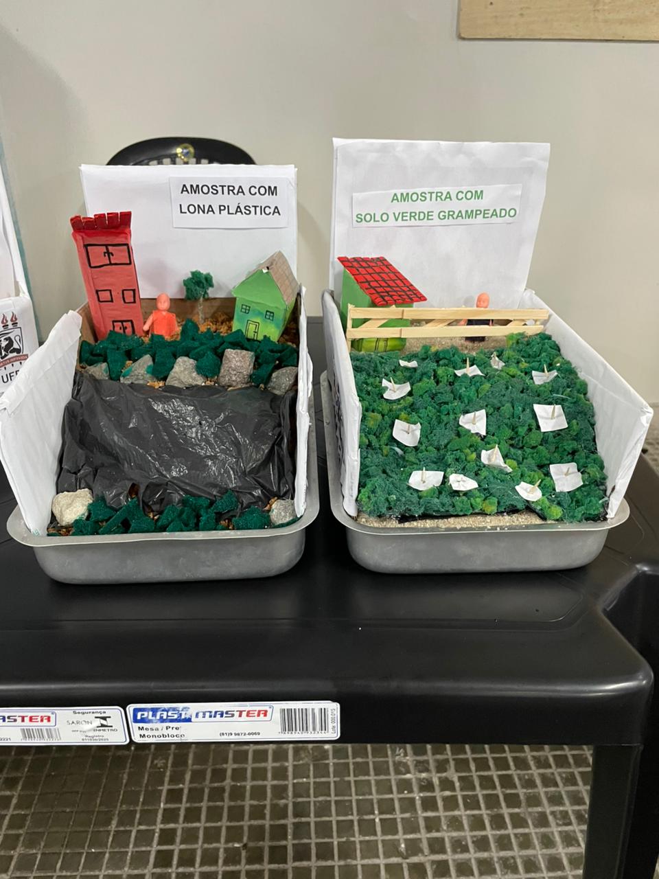 Maquetes utilizadas nas atividades de feiras interativas.