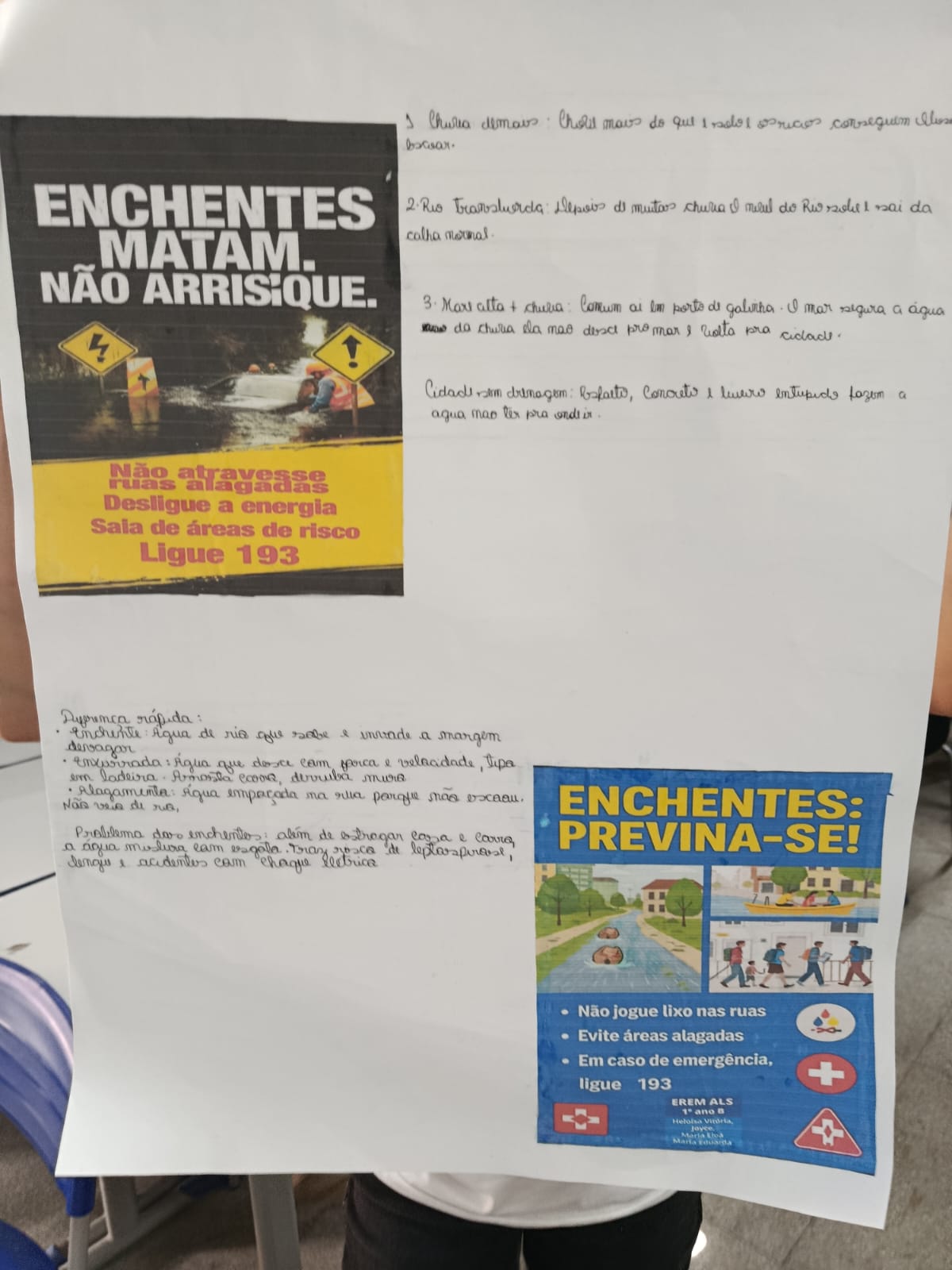 cartazes feitos pelos alunos