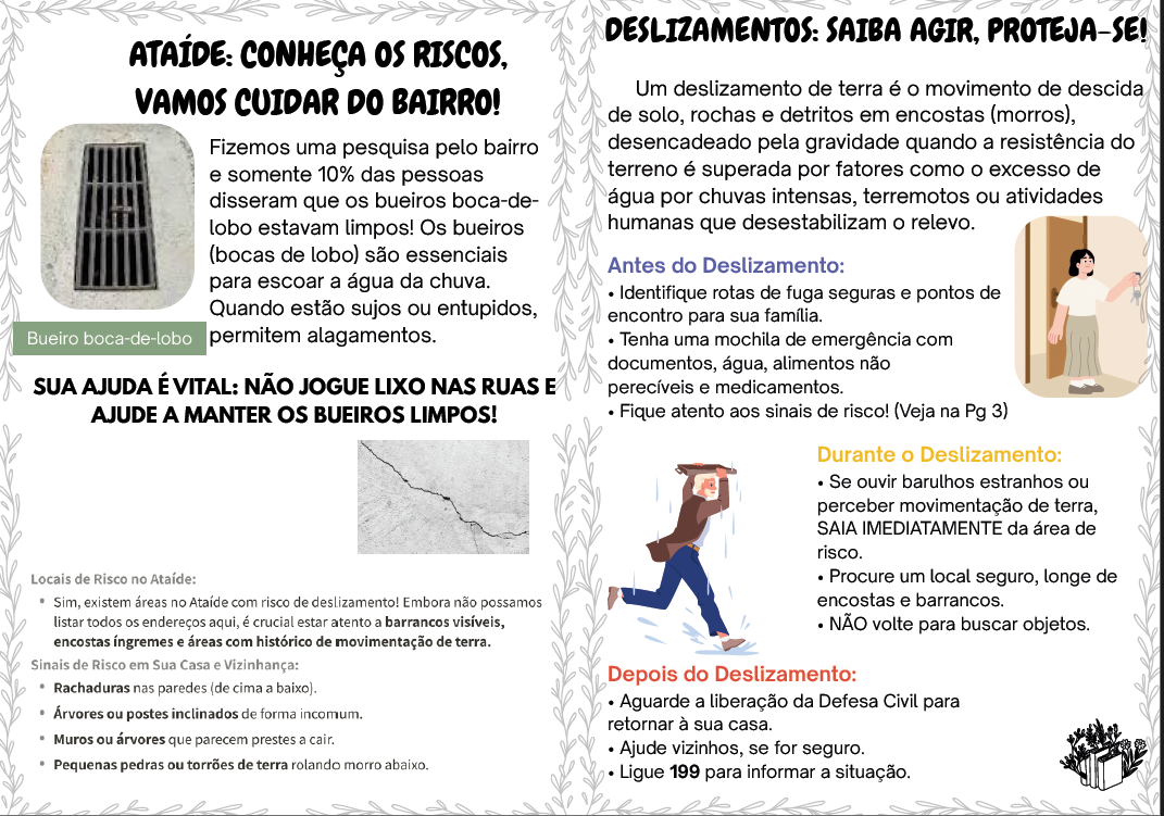 Panfleto entregue aos pais e responsáveis durante o plantão pedagógico