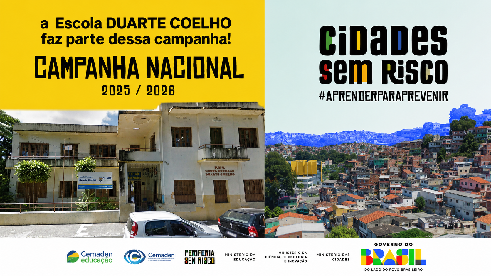 layout da campanha na escola
