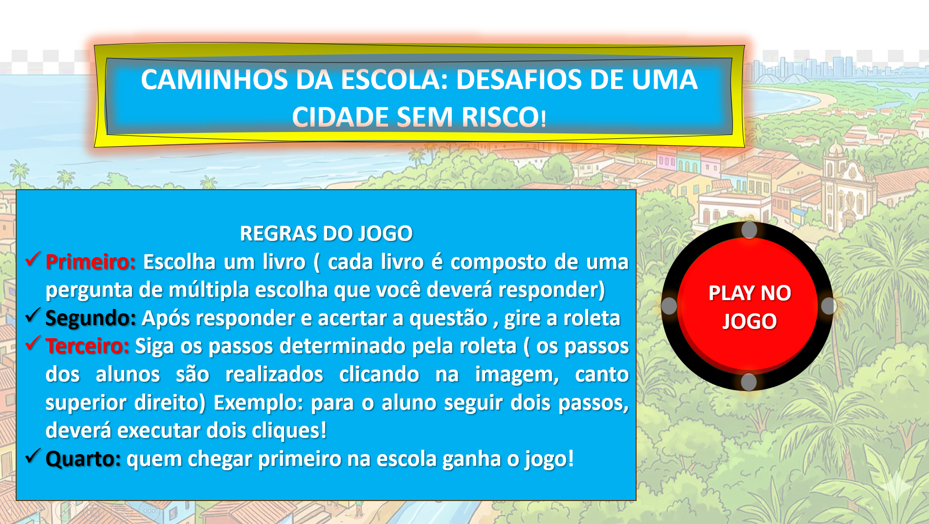 Layout das regras do jogo