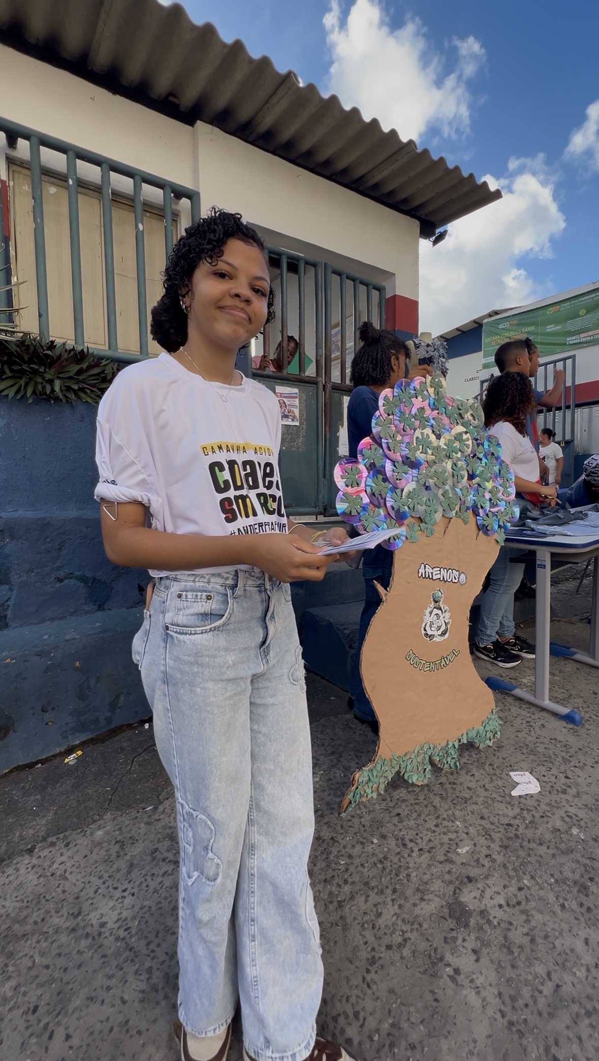 Kathellen Eduarda Nascimento na mobilização do dia D da campanha