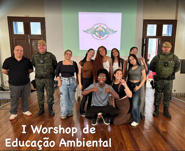 Workshop de Educação Ambiental - Com-Vida, Sd Teixeira e Cb Sartori, Profa Fabiana Barreiros e Prof Cláudio