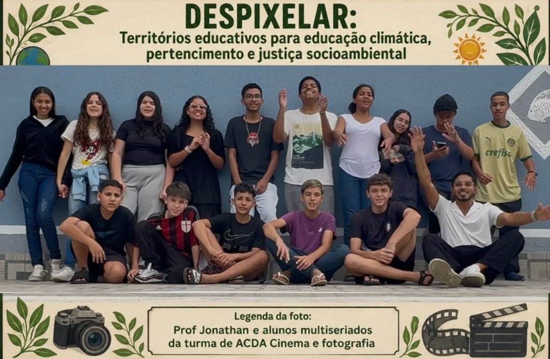 SAÍDA EM TORNO DO TERRITÓRIO DA ESCOLA, CONHECENDO OS BAIRROS E VISUALIZANDO OS INTRUMENTOS PÚBLICOS E AS ÁREAS DE RISCO PARA DISCUSSÃO SOBRE RACISMO AMBIENTAL- PROF JONATHAN E ALUNOS DAS TURMAS DE FOTOGRAFIA E CINEMA