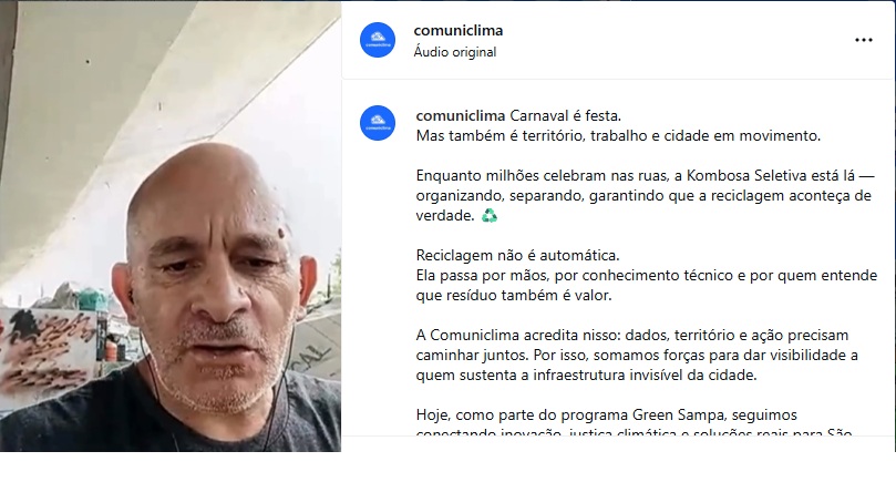 Sergio Bispo, Kombosa Seletiva, catador e líder de cooperativa