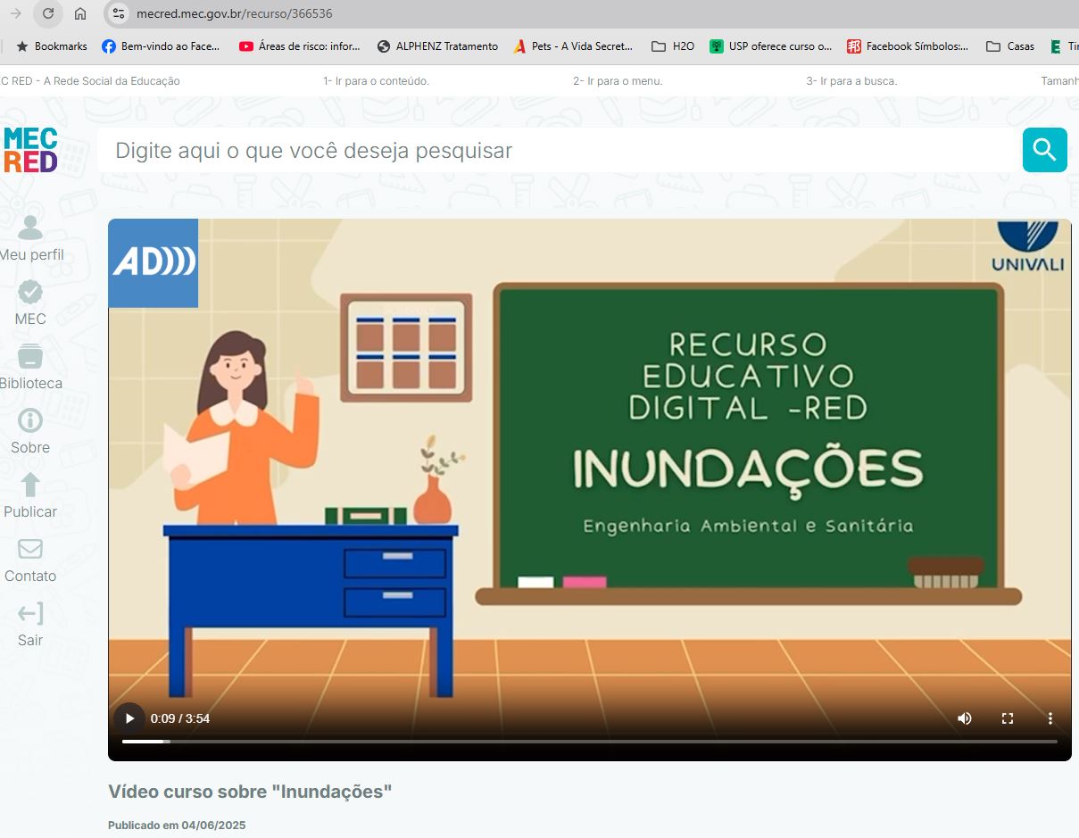 Capa do vídeo sobre Inundações_Curso de Eng. Ambiental e Sanitária da Univali