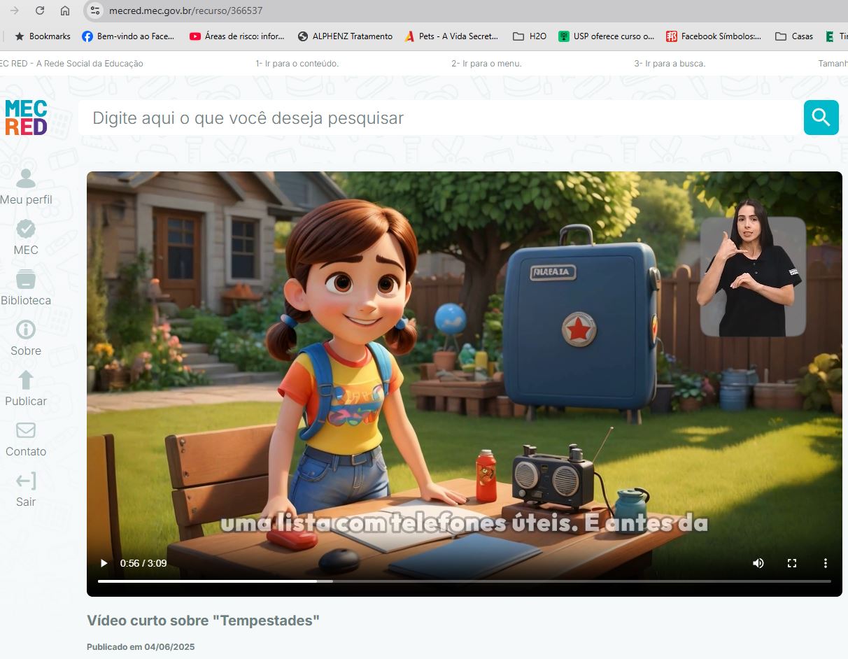 Vídeo para alunos do 6º e 7º ano do Ensino Fundamental_Intérprete de Libras_Tempestades