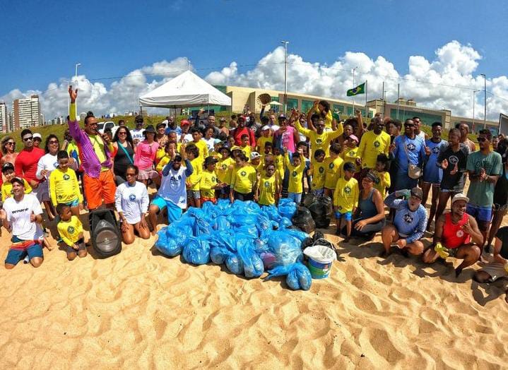 Recolhimento em umas das nossas ação de limpeza de praia